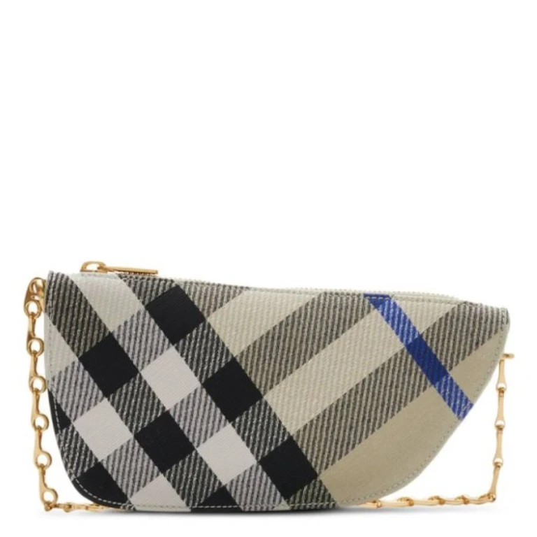 Burberry Shield Check-Pattern Mini Bag