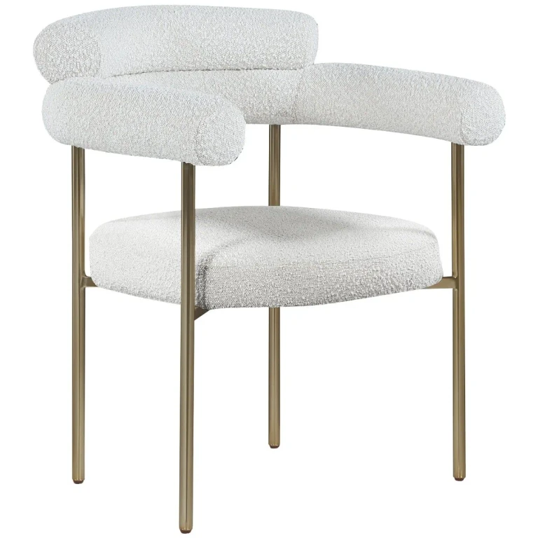 Blake Cream Boucle Upholstered Dining Chair, Set of 2