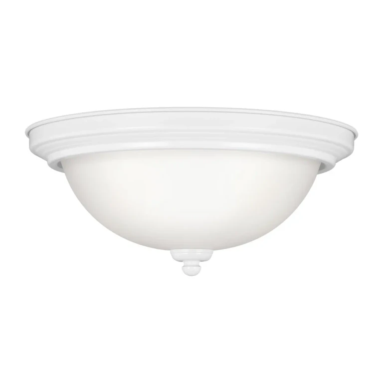 White Two Light Flush Mount from the Geary Collection