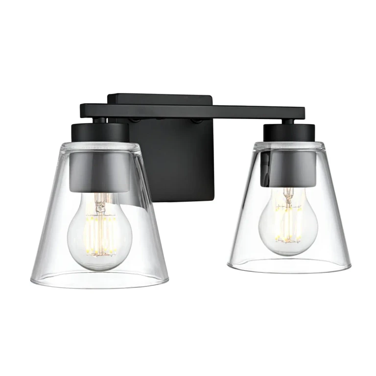Matte Black Bathroom Vanity Light from the Strayhan Collection