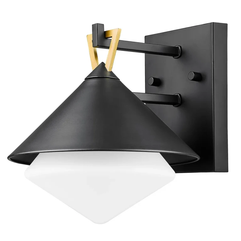 Matte Black with Gold Outdoor Wall Lantern from the Edmore Collection
