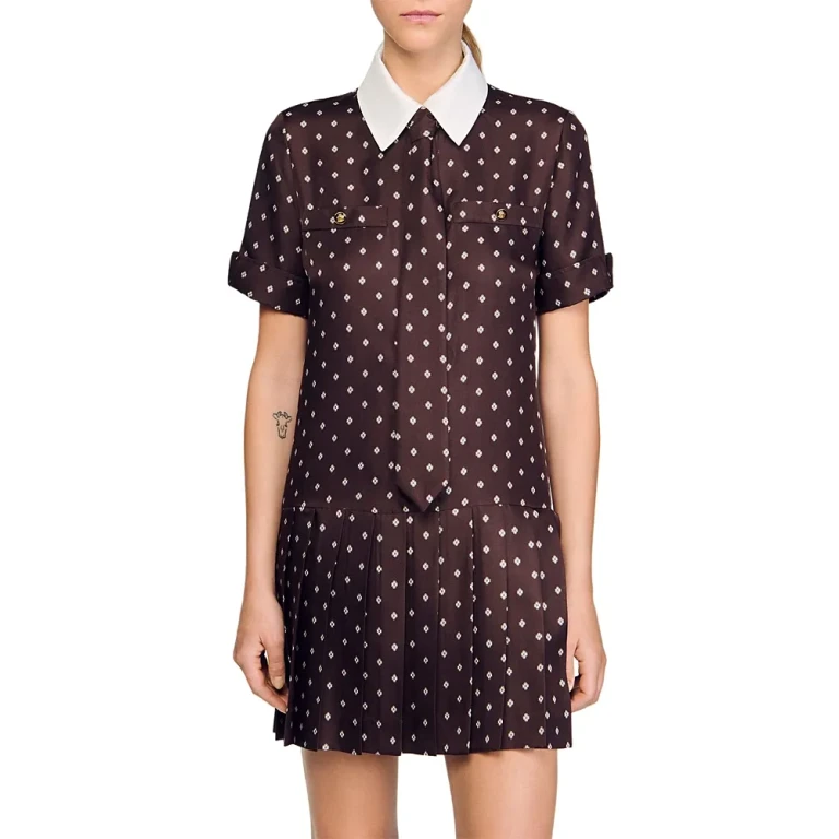 Sandro Printed Mini Dress