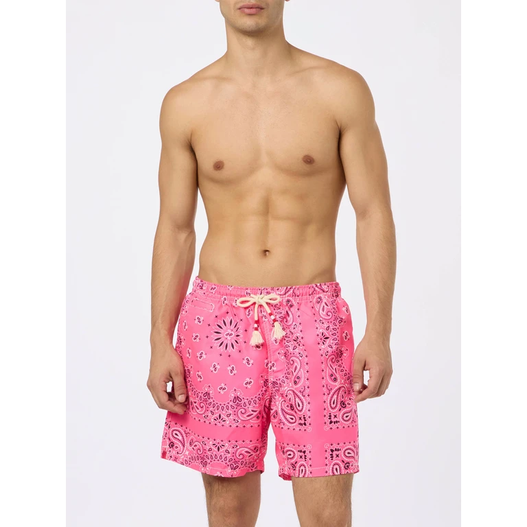 MC2 Saint Barth Caprese Pink Bandana Swim Shorts