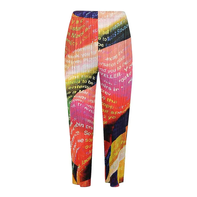 Pleats Please Issey Miyake Pantalons Décontractés - Orange