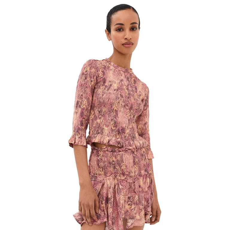 Isabel Marant Carola Silk Top Pink 40