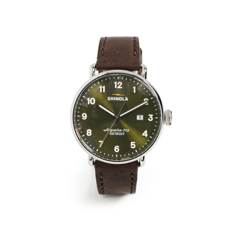 Shinola Canfield 3HD 43mm Watch Dark Olive 43mm