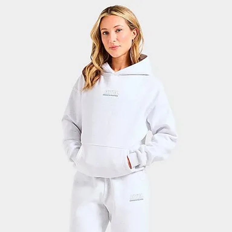 AYBL Women's Athletics Track Oversized Hoodie in Heather Grey/Slate Size: XS