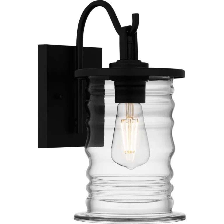 Matte Black One Light Outdoor Wall Mount from the Noland Collection