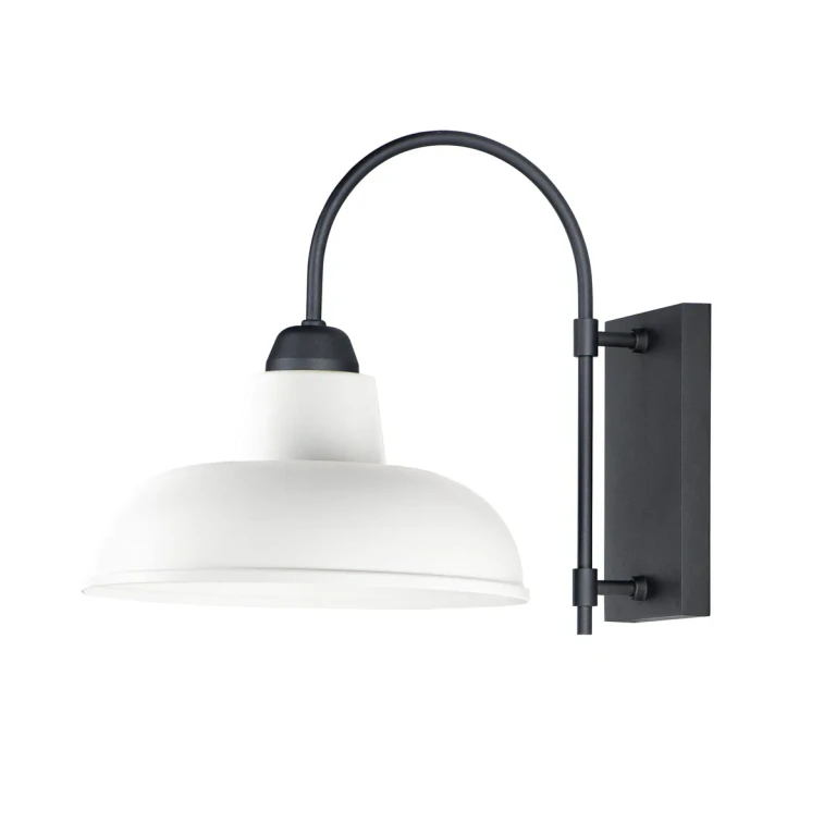 Maxim Industrial Outdoor Wall Light in White and Black - 10118WTBK
