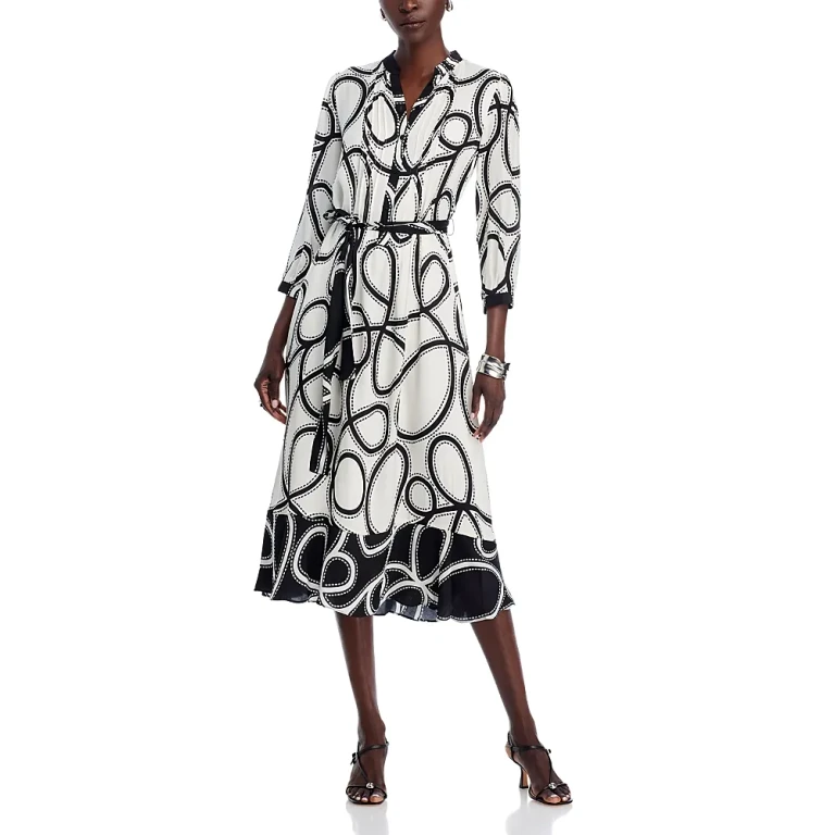 Elie Tahari The Mila Dotted Midi Dress