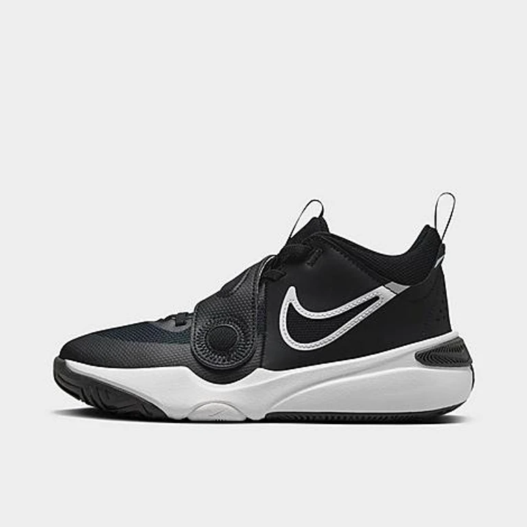 Nike Big Kids Team Hustle D 11 Stretch Lace Casual Shoes in Black/White Size: 3.5