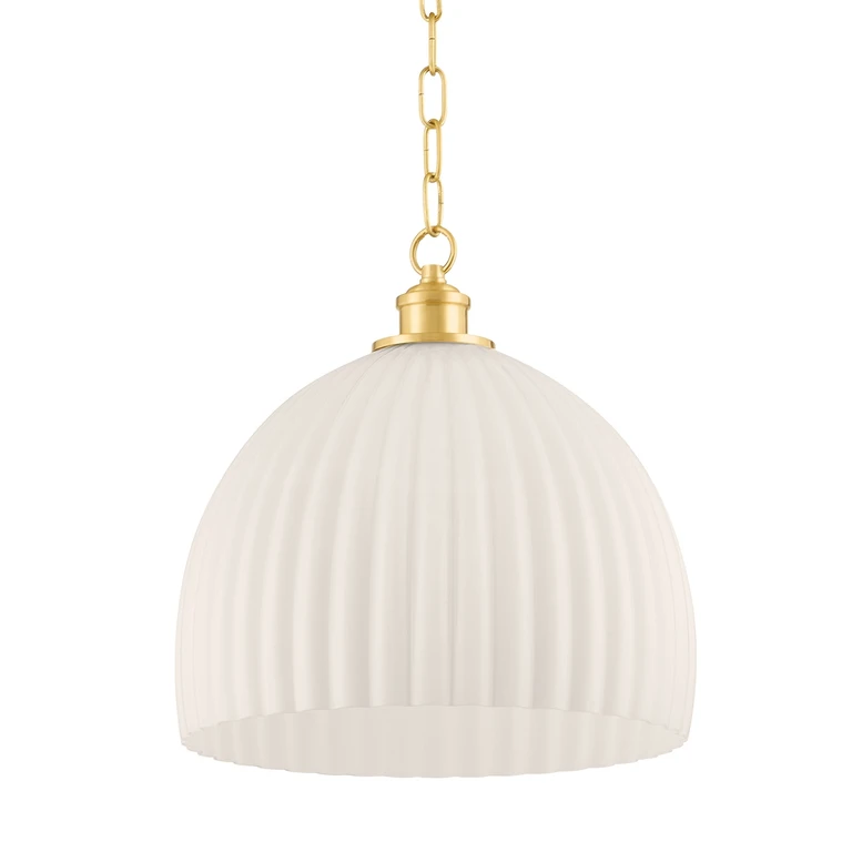 Aged Brass One Light Pendant from the Hillary Collection
