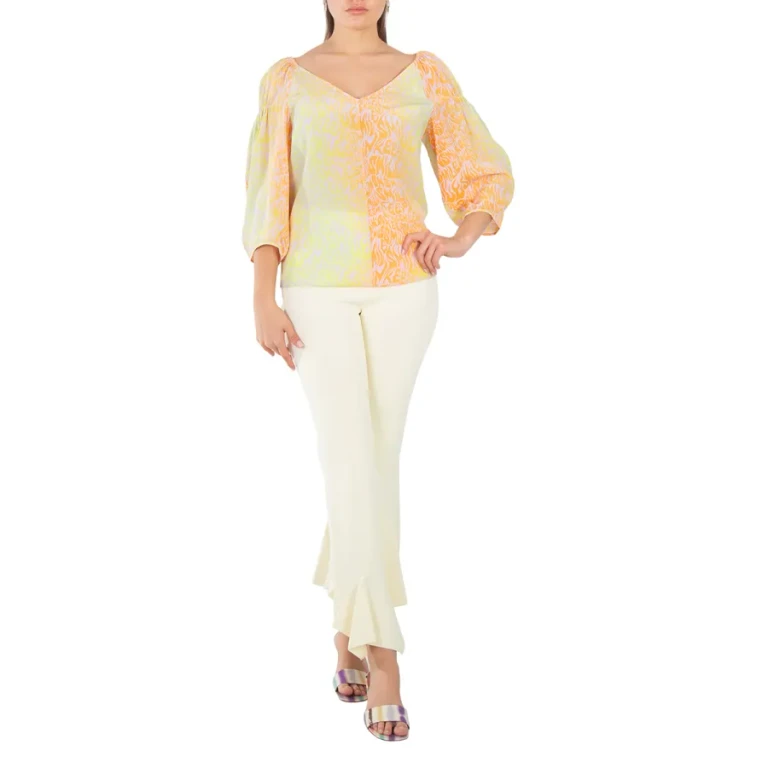 Stella McCartney Ladies Purple Tie-Dyed V-Neck Blouse