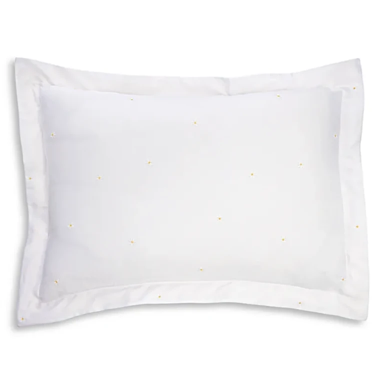 Daisy Embroidered Blanc Sham, Standard