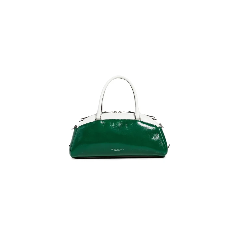 Sac Satchel Tory Burch Racer Colorblock Petit Dark Kale/Cirrus Cloud