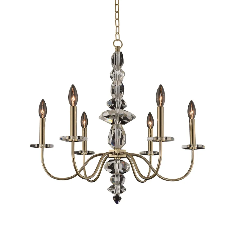 Bolivar 6-Light Modern Chandelier in Champagne Gold