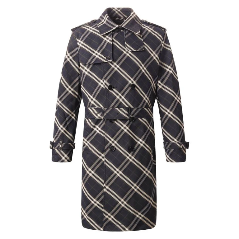 Burberry Check Long Belted Trench Coat