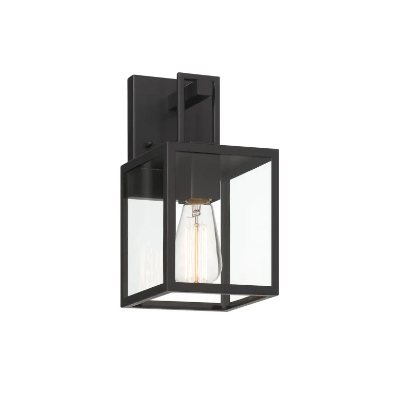Matte Black One Light Wall Lantern from the Preston Collection