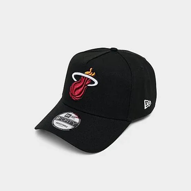 New Era Miami Heat NBA 9FORTY A-Frame Snapback Hat in Black