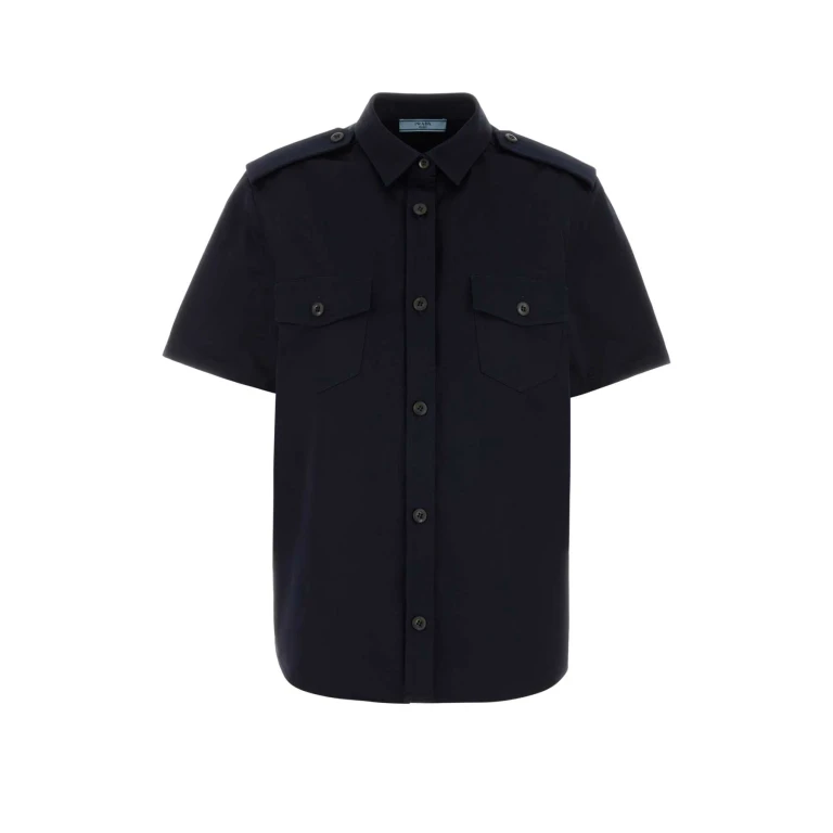 Saint Laurent Navy Blue Cotton Blend Shirt