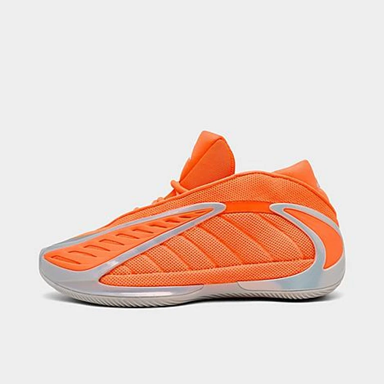 adidas Big Kids Anthony Edwards 2 Low Basketball Shoes in Lucid Orange/Silver Metallic/Grey Size: 3.5