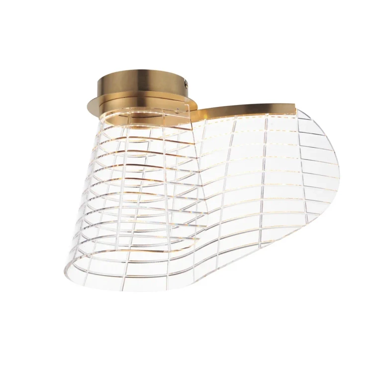 Brushed Champagne LED Flush Mount from the Tartan Collection