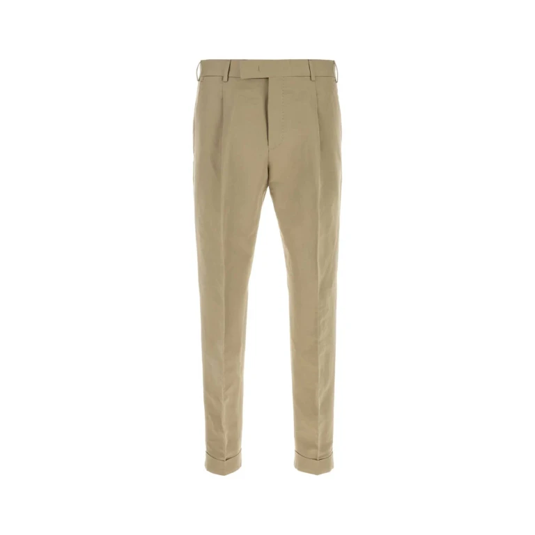 Pt Torino Beige Linen Blend Pant 0060 Exterior: Cotton Pantaloni - Men
