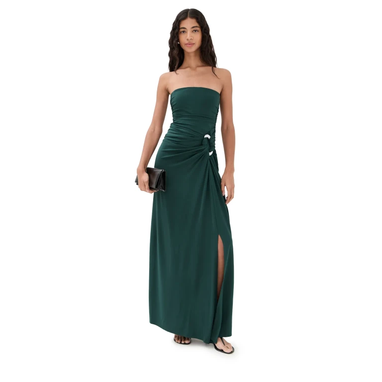 SIMKHAI Emma Bustier Gown Emerald 10