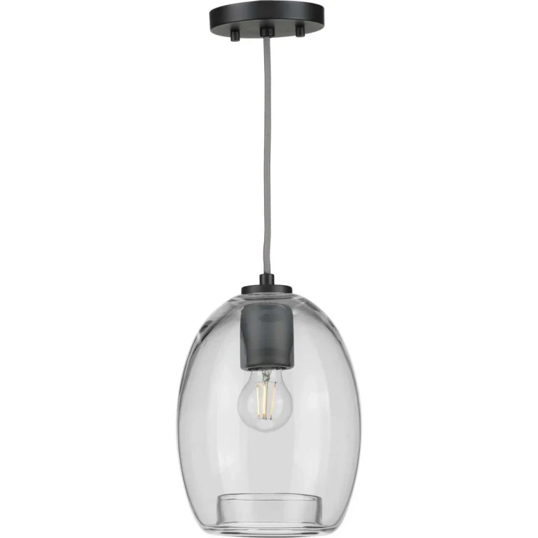 Graphite One Light Mini Pendant from the Caisson Collection