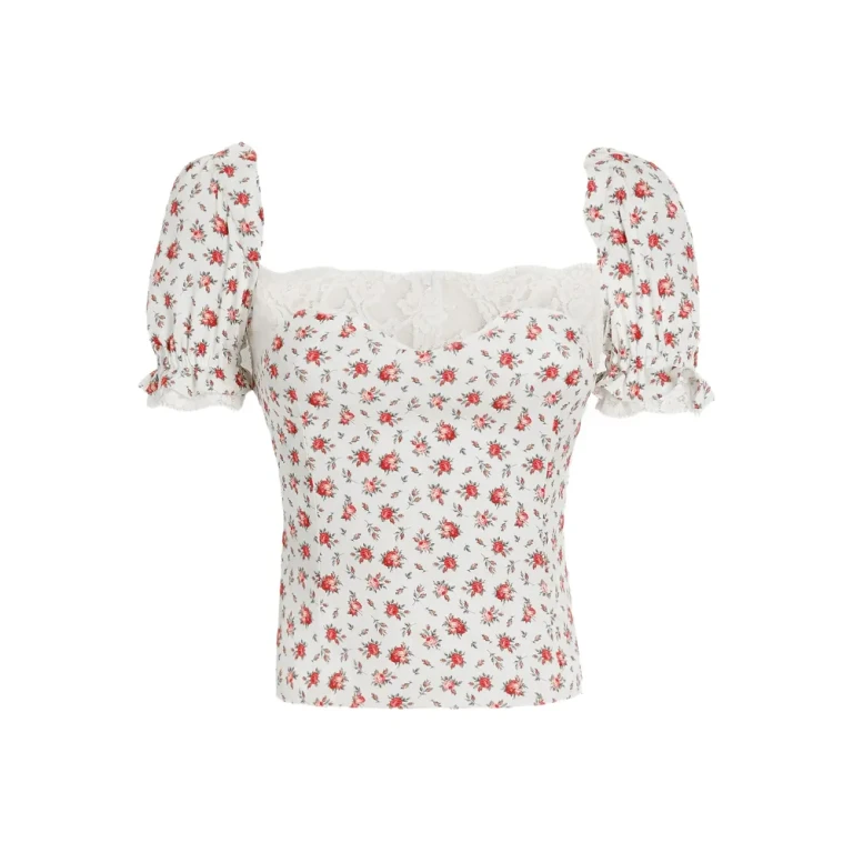 Top de charmeuse con estampado de rosas Dolce & Gabbana