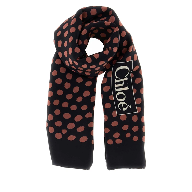Chloé Printed Silk Chloã Spotted Foulard Blackpink Exterior: Sciarpe E - Women