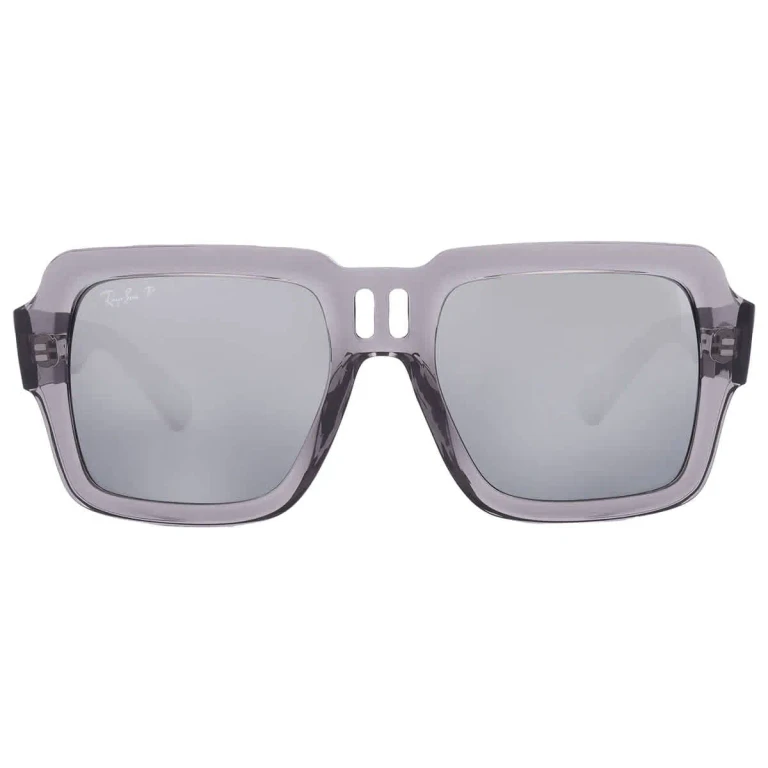 Ray Ban Magellan Bio Based Polarized Grey Mirror Gradient Square Unisex Sunglasses RB4408 672582 54