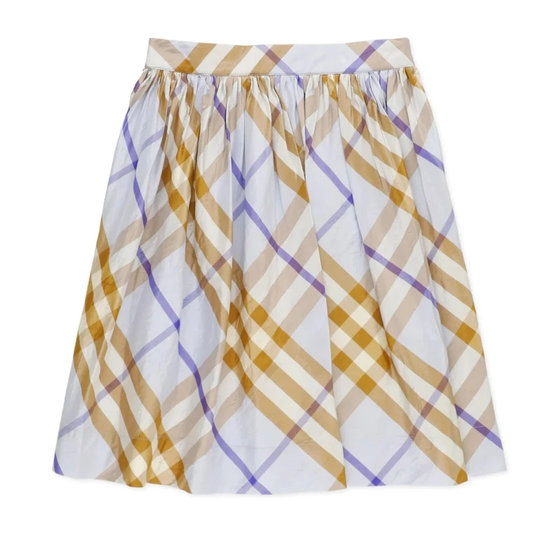 Burberry Kids Vienna Pleated Check Silk Skirt
