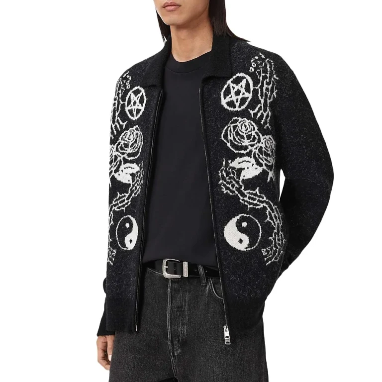 Allsaints Warner Zipper Cardigan