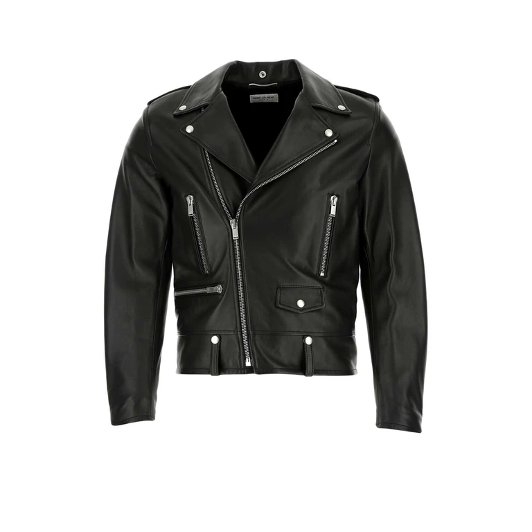 Saint Laurent Black Leather Jacket 1000 Lamb Skin Giacche In Pelle - Men
