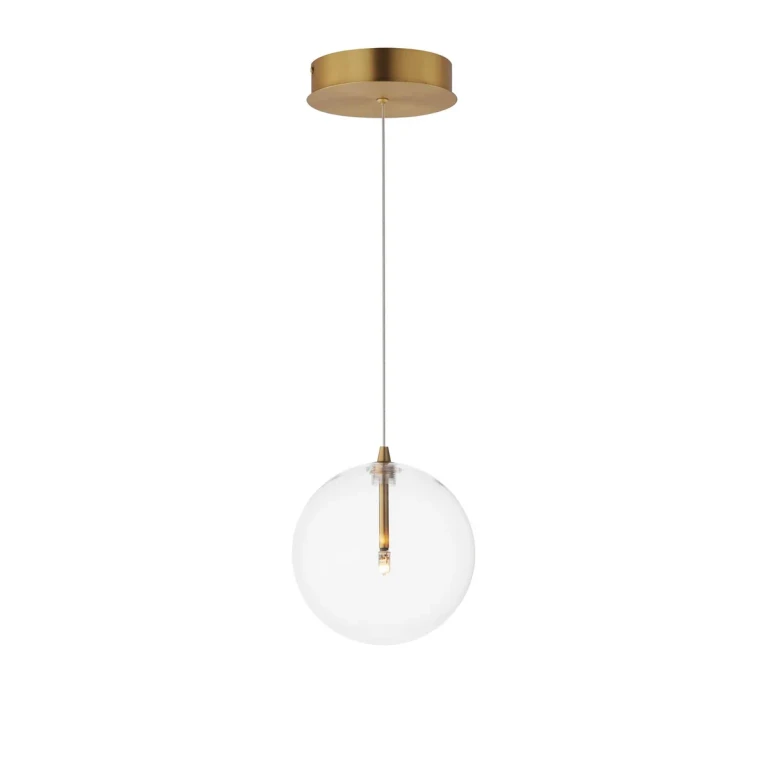 Natural Aged Brass LED Pendant from the Global Collection