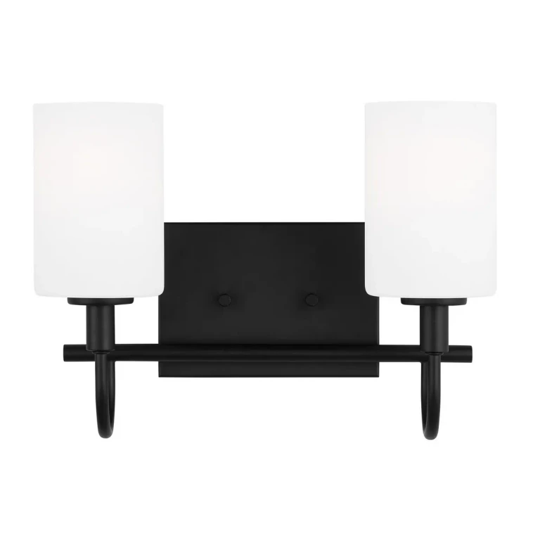 Midnight Black LED Bath Wall Sconce from the Oak Moore Collection