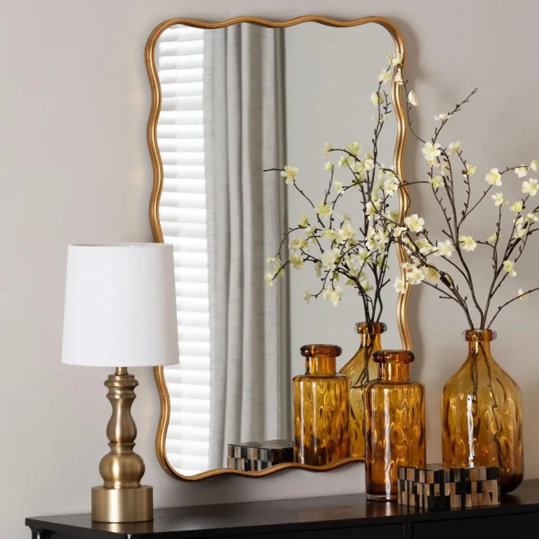 Cassara Antique Goldleaf Scalloped Wall Mirror