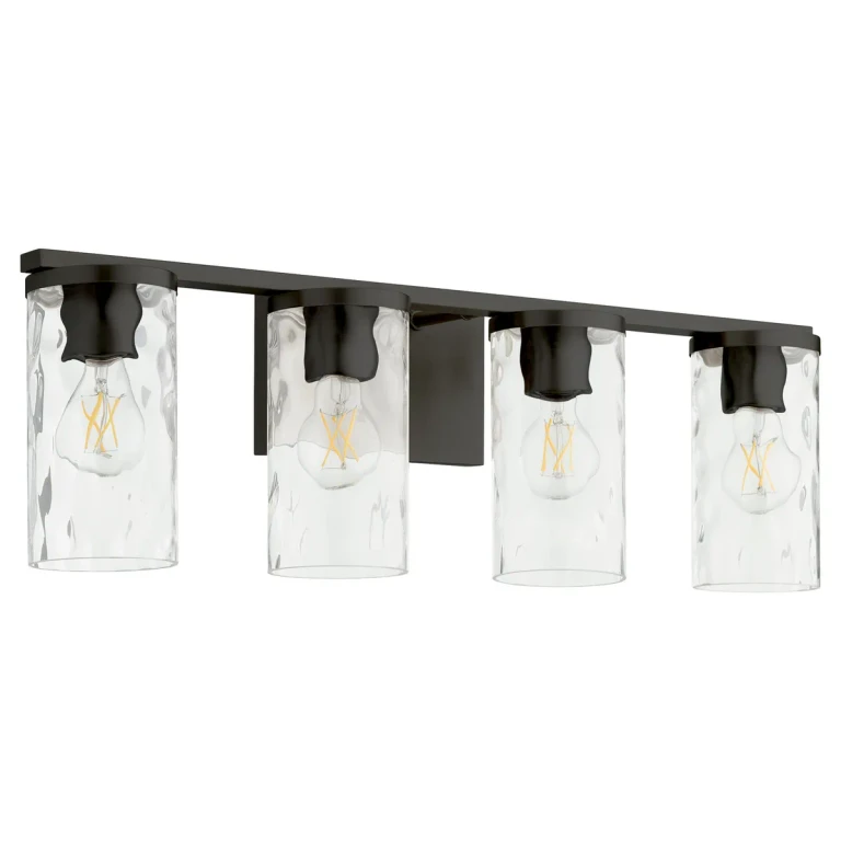 Matte Black Four Light Vanity from the Steinway Collection