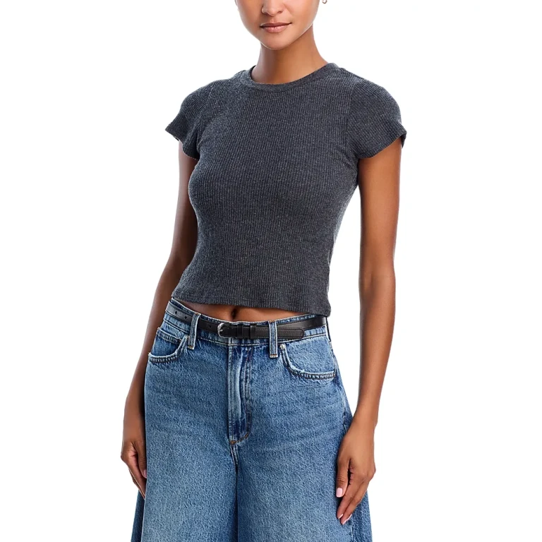 perfectwhitetee Gabby Rib Short Sleeve Crewneck Tee