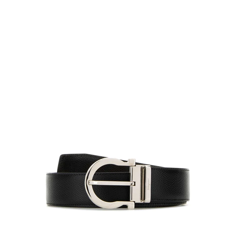 Ferragamo Black Leather Belt Nerohickory Cinture - Men