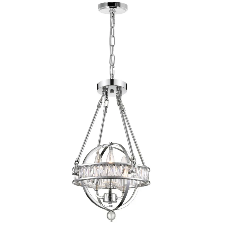 Chrome Three Light Mini Chandelier from the Arkansas Collection
