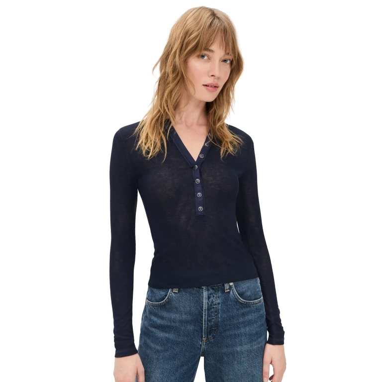 Veronica Beard Jean Drexler Top Navy L