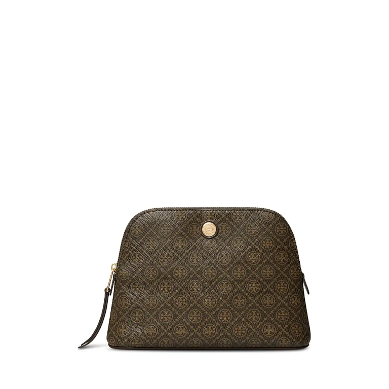 Tory Burch T Monogram Coated Canvas Cosmetic Case