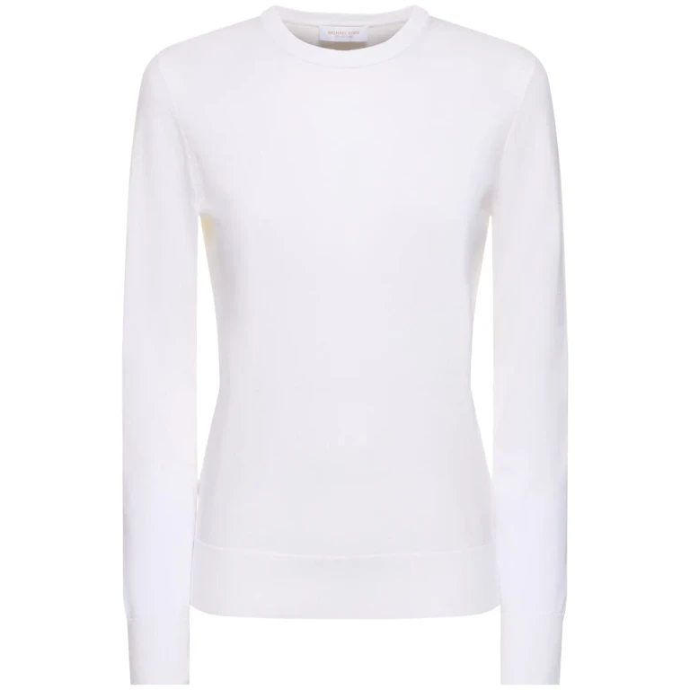 Michael Kors Collection White Long-sleeve Shirt Comfortable Versatile