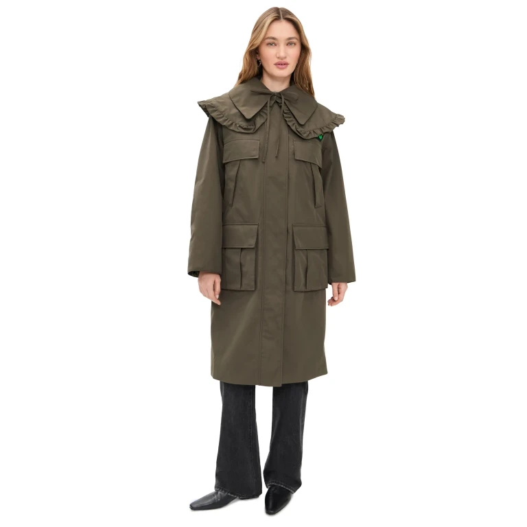 Barbour Barbour x Ganni Parka Jacket Olive/Classic Tartan 4