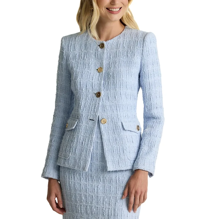 St. John Textured Plaid Jacket
