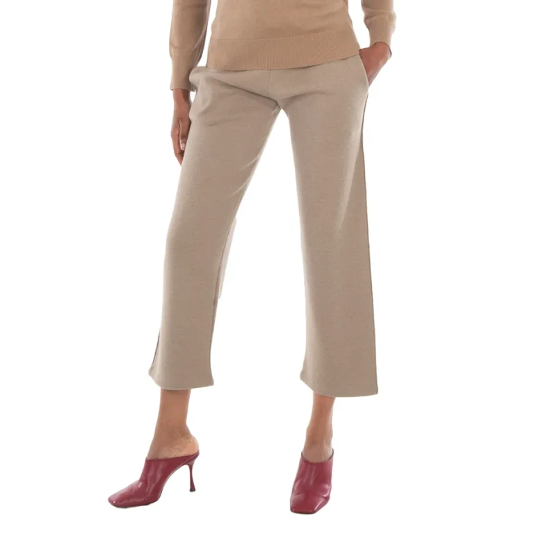 Burberry Rose Embroidered Drawstring Wool Trousers