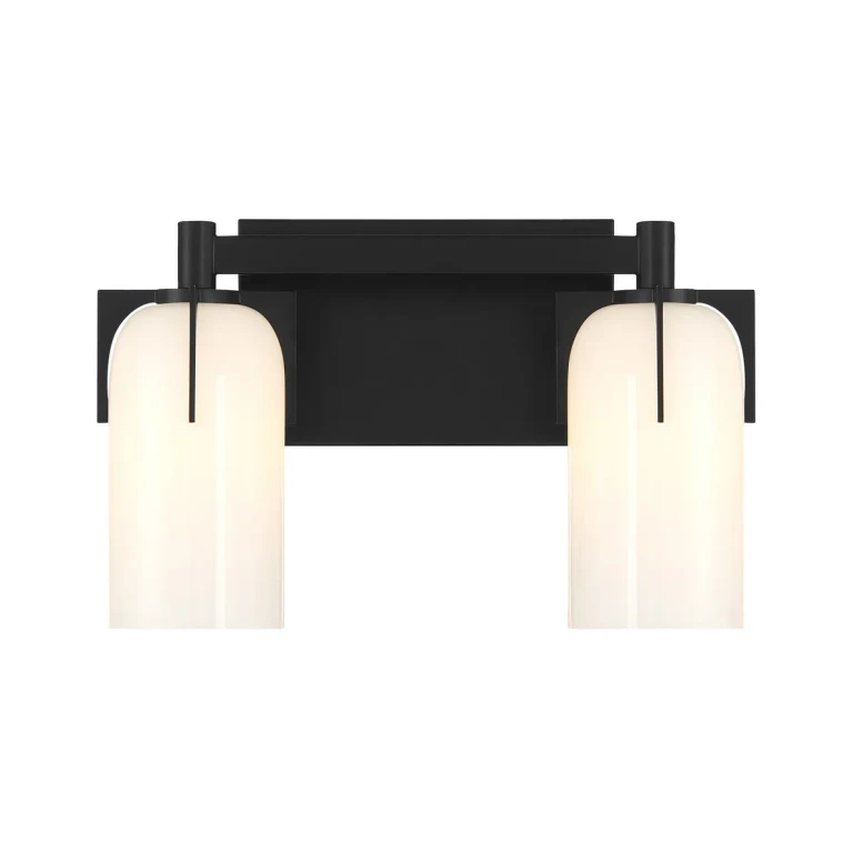 Caldwell 2-Light Bathroom Vanity Light in Matte Black