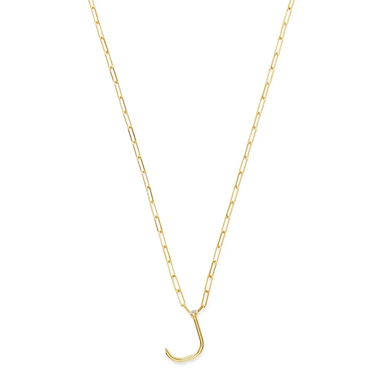 Zoe Lev 14K Yellow Gold Large Nail Initial Necklace, 18